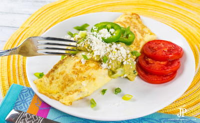 Mexican Omelet Recipe with Guacamole