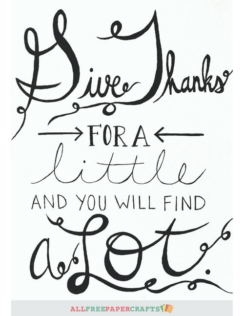 Giving Thanks Free Printables