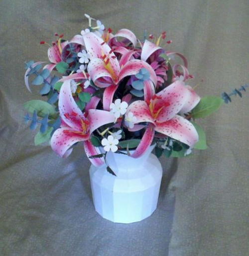 Printable Stargazer Lily Paper Flower Bouquet