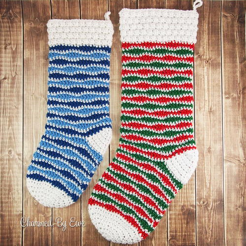 Holly Jolly Holiday Crochet Stocking
