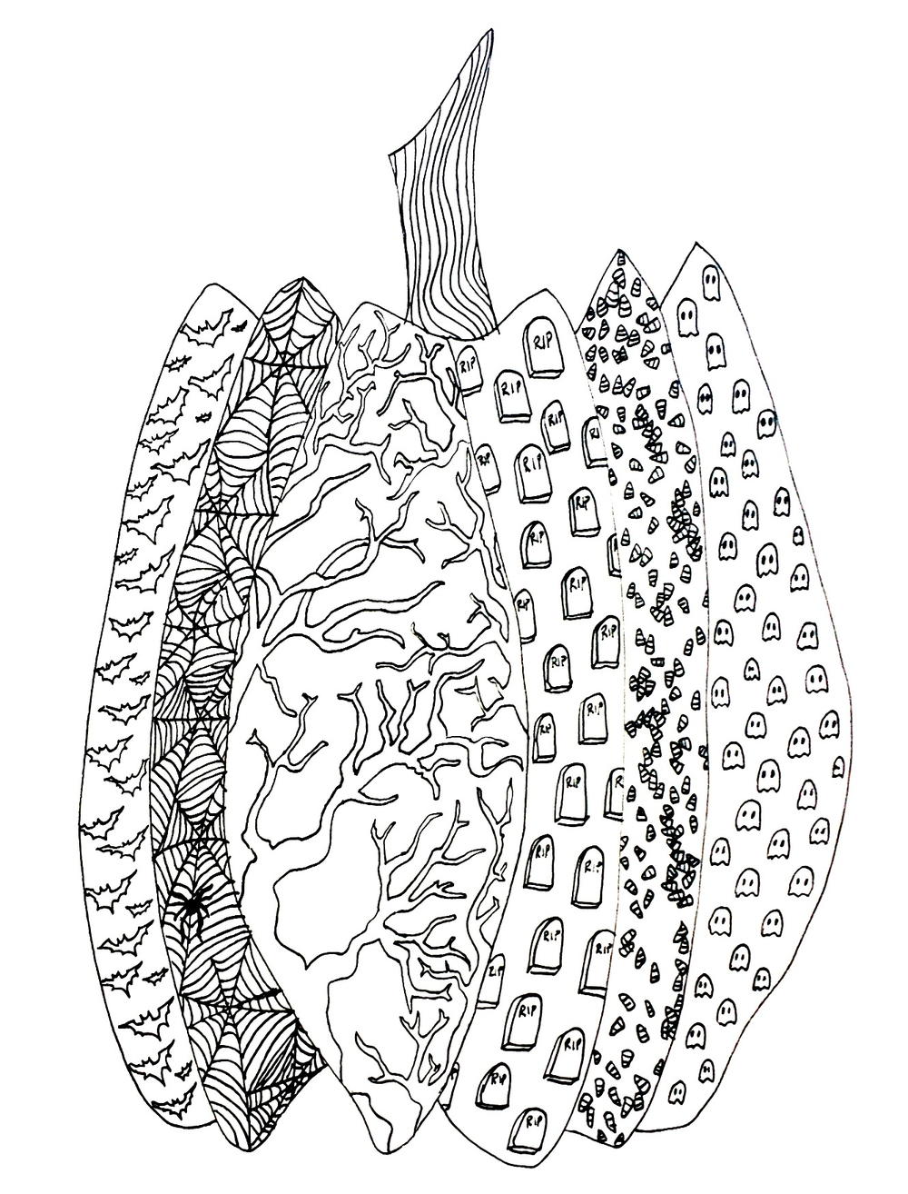 Printable Pumpkin Coloring Page | FaveCrafts.com