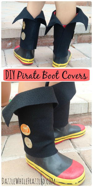 Easy DIY Kid Pirate Boot Covers