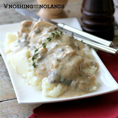 Slow Cooker Mushroom Chicken Cordon Bleu