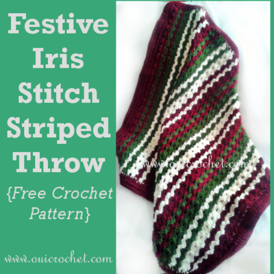 Festive Irish Stitch Striped Crochet Throw
