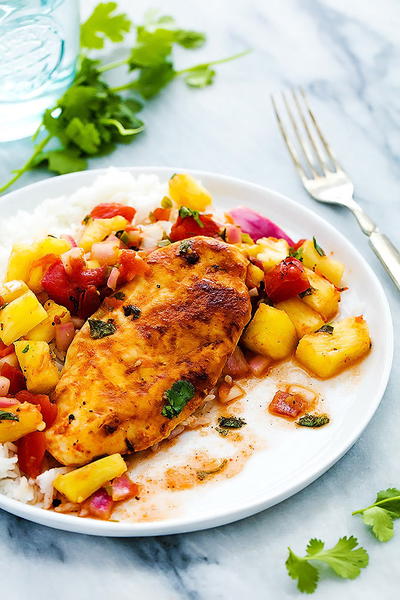 Slow Cooker Pineapple Salsa Chicken