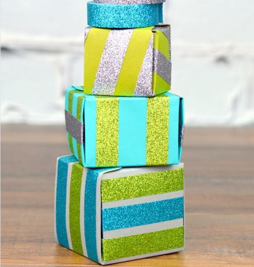 Glitter Tape DIY Gift Boxes
