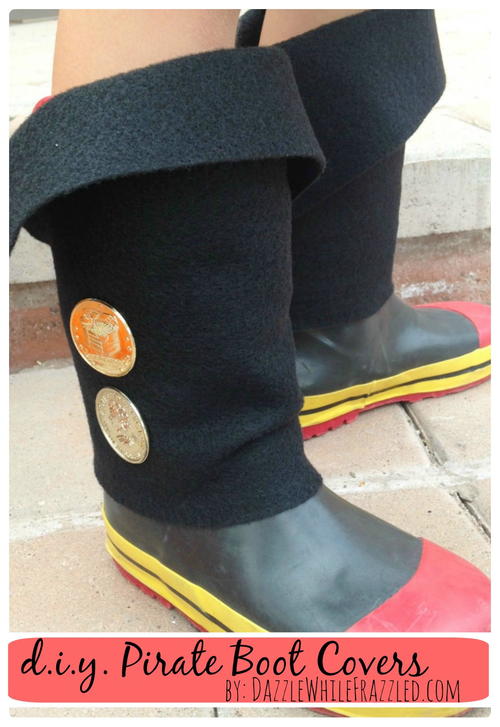 DIY Easy Kid Pirate Boot Covers