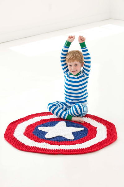 Captain America Inspired Crochet Blanket
