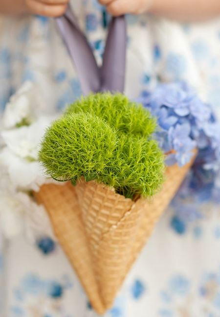 Ice Cream Cone DIY Flower Girl Basket