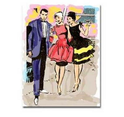 Vintage Party Scene Free Printables | AllFreePaperCrafts.com