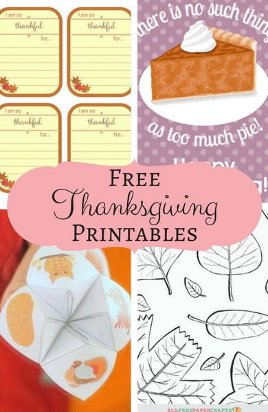 18 Free Thanksgiving Printables