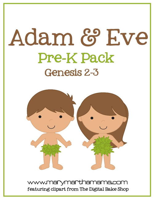 Adam and Eve Preschool Activity Pack