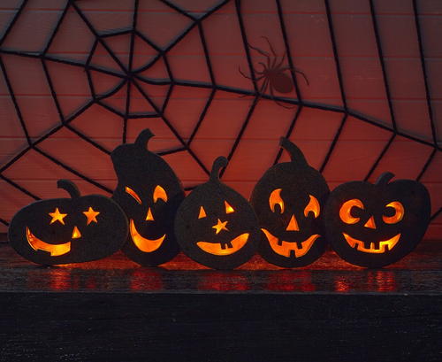Glowing Jack O' Lantern Silhouettes Glowing Jack O' Lantern Silhouettes