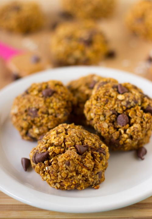 Pumpkin Chocolate Chip Oatmeal Breakfast Cookies