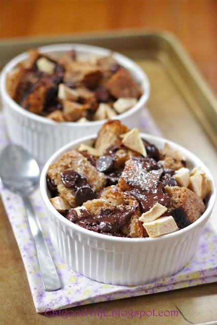 Dark Chocolate and Apple Bread Pudding