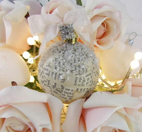 Vintage Book Page DIY Ball Ornament