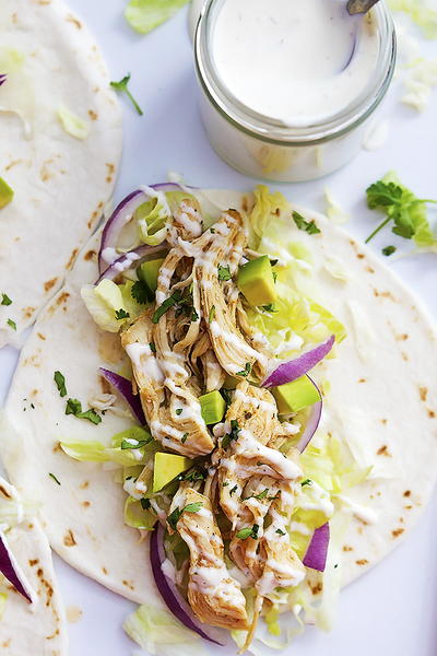 Slow Cooker Ranch Chicken Tacos