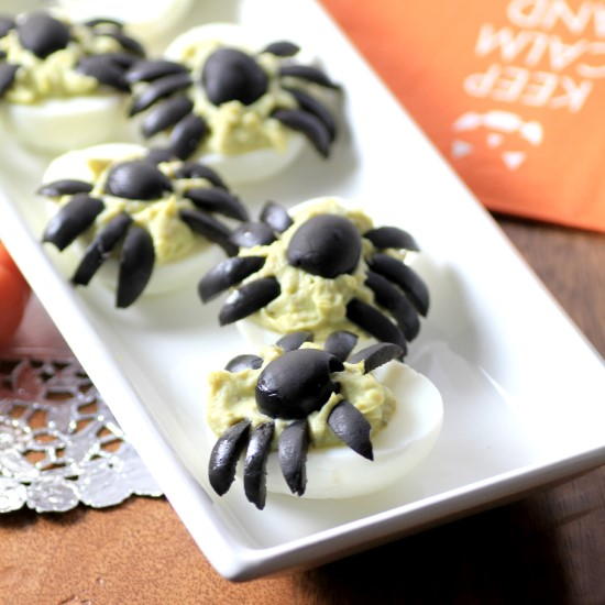 Spider Guacamole Eggs