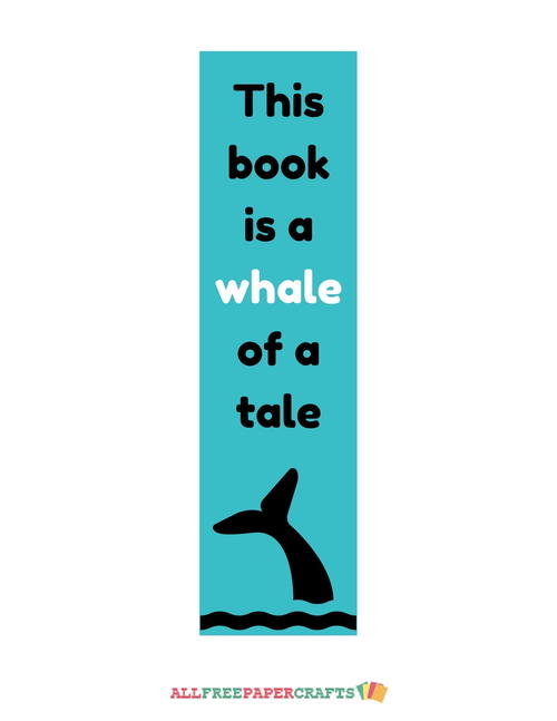 Whale of a Tale Printable Bookmarks