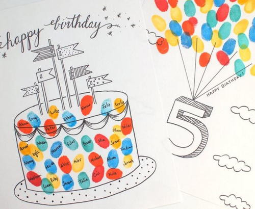 Fun Finger Printable Birthday Cards