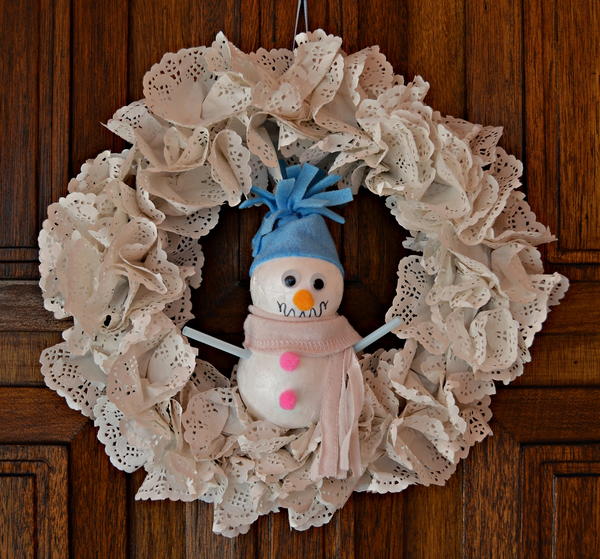 Winter Welcome Snowman Wreath