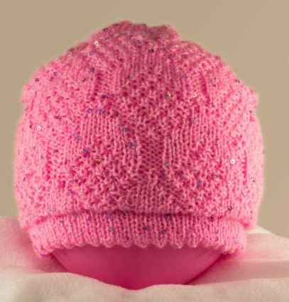 Pink Sequin Knit Beanie Pattern