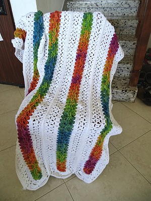 Rainbow Mile a Minute Crochet Blanket Pattern