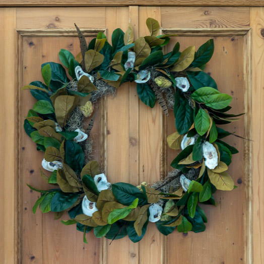 Magnolia and Oyster Shell Fall Wreath_2