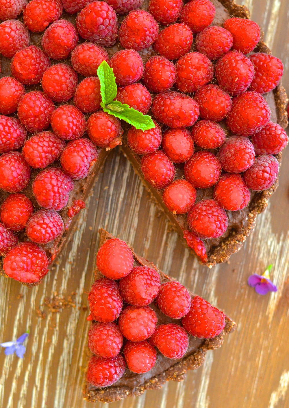 Healthy Raspberry Chocolate Fudge Tart | FaveGlutenFreeRecipes.com