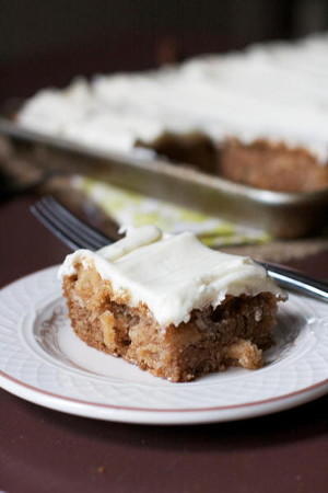 Apple Cinnamon Sheet Cake with Cream Cheese Frosting