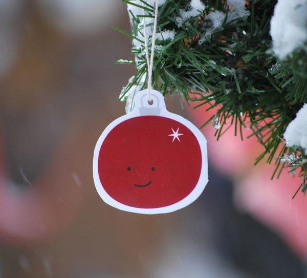 Optimistic Ornament Christmas Gift Tag