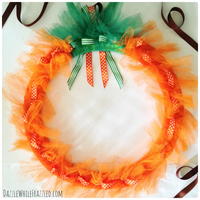 How to Make a Mesh Pumpkin Wreath
