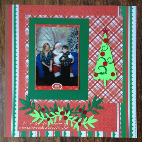 Boughs of Holly Christmas Scrapbook Layout