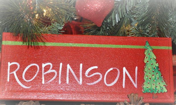 Christmassy Cork Hand Painted Sign
