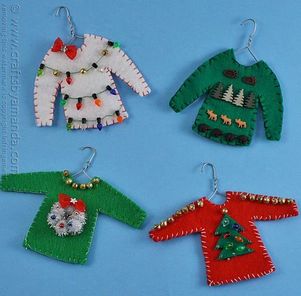 Ugly Sweater Christmas Ornament Craft