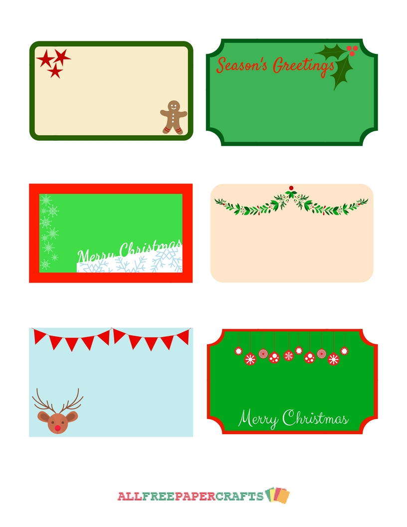 Cute Christmassy Free Printable Labels | AllFreePaperCrafts.com