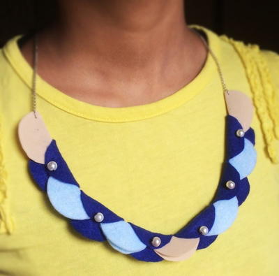 Scalloped Felt Collar Necklace