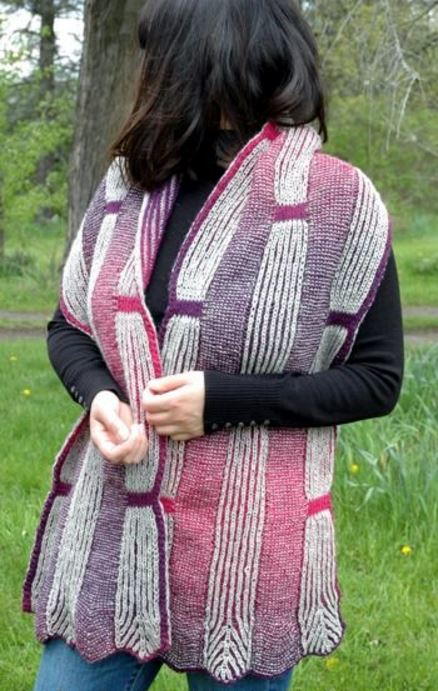 Fuchsia Bamboo Brioche Shawl