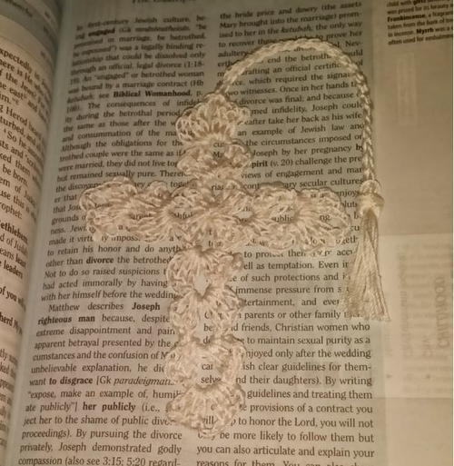 Graceful Christmas Crochet Cross Bookmark