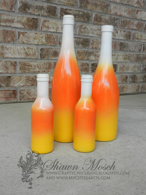 Candy Corn Wine Bottles