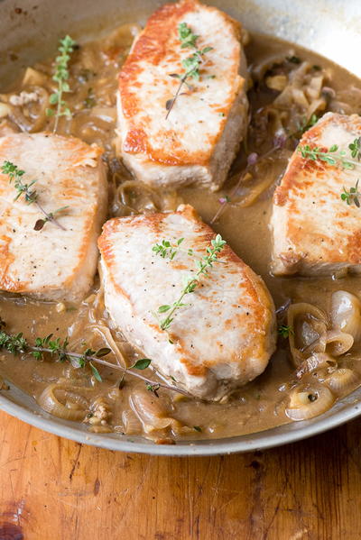 Pumpkin-Cider Braised Pork Chops