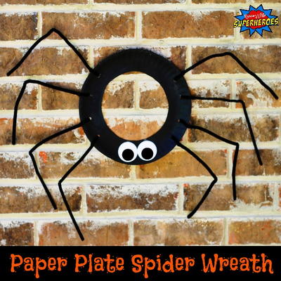 Paper Plate Spider Wreath