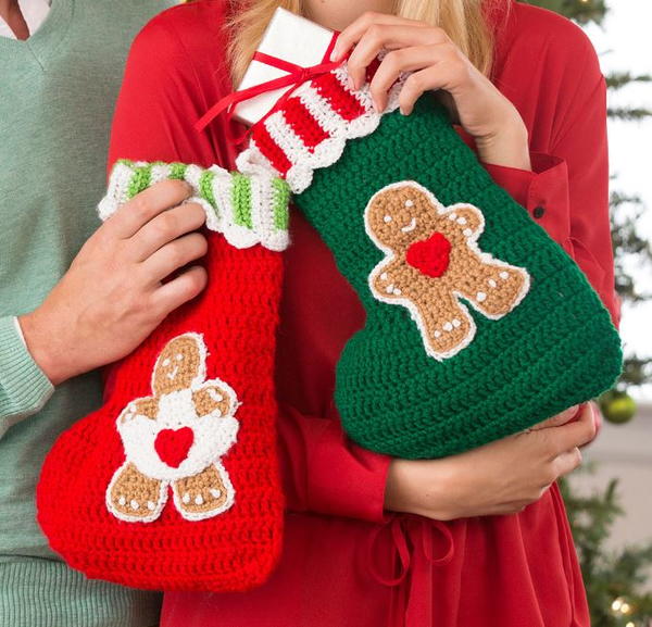 Yummy Gingerbread Crochet Stockings