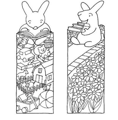 Little Bunny Printable Bookmarks to Color