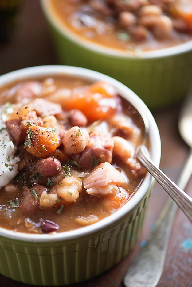 Ham And Bean Soup With Dried Beans Slow Cooker Cajun Ham and Beans | FaveSouthernRecipes.com