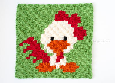 Zoodiacs Rooster Afghan Square