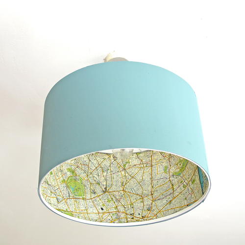 World Map Lamp Shade Makeover