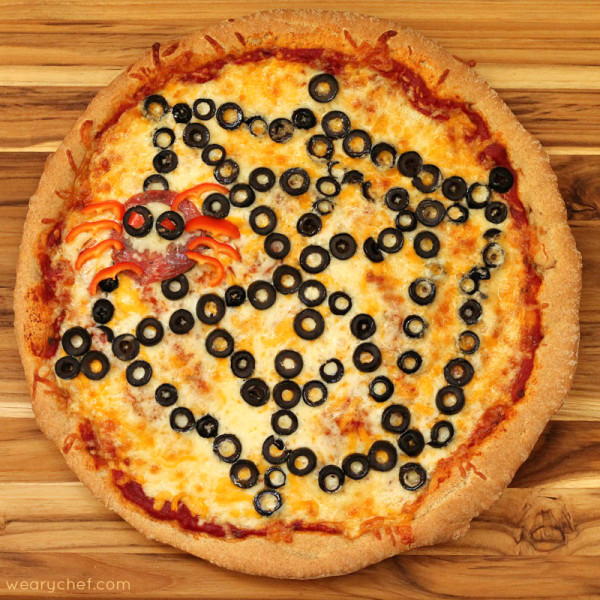 Homemade Pizza Reicpe with Halloween Spiderweb
