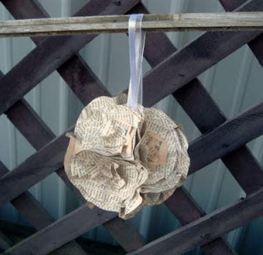 Rustic Paper Flower Ornament