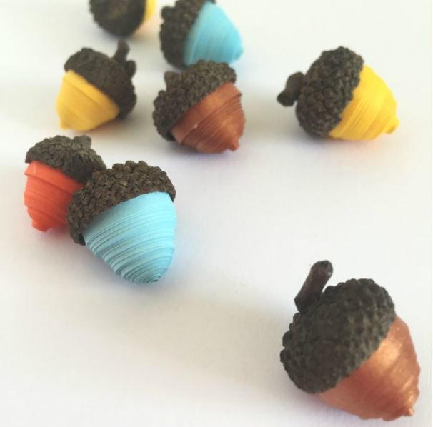 Fun Paper Quilling Acorn Craft